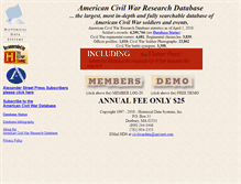 Tablet Screenshot of civilwardata.com